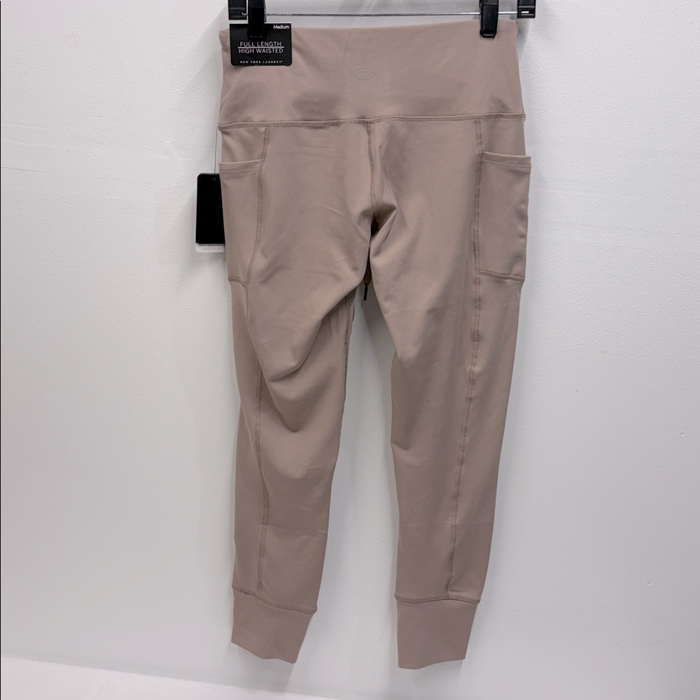 New York Laundry Taupe High-Waisted Pants leggings size medium M athleisure new - Picture 4 of 8